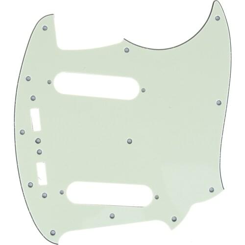 Musiclily Pro 12-Hole Guitar Pickguard for JPN Fender Japan Mustang, 3Ply Mint Green