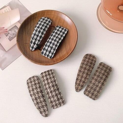 Lovely Plaid BB Hair Clips Hairpins for Women Korean Hair Accessories Headwear Ornament Geometric Hairgrips Barrettes Wholesale