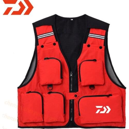 Dawa 2020 New Waterproof Reflective Outdoor Photography Summer DAIWA Vest Mens Sports Fishing Vest Multi-pocket Vest