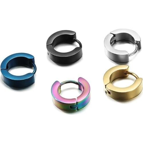 1Pair Fashion flat round stainless steel Punk Jewelry For Cool Women Girl Friendship Gifts Accessories