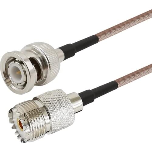 10CM-50CM RF Coaxial BNC Male to UHF Female SO239 Connector RG316 Cable for Ham Radio Baofeng Handheld Antenna Cable Assembly