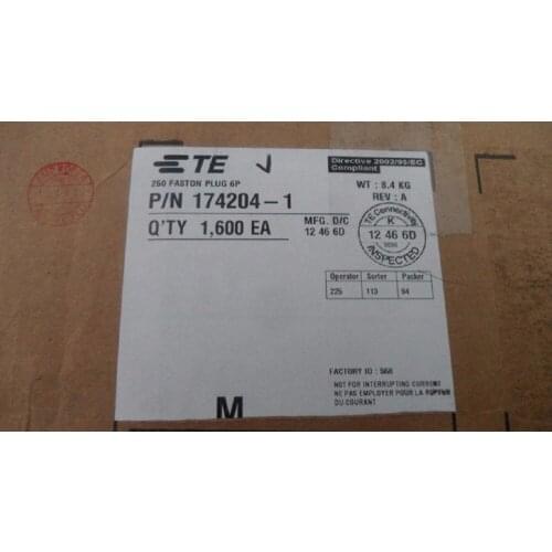 174204-1 250 FASTON PLUG 6P connectors HOUSINGS terminals 100% new and original parts