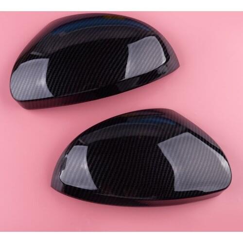 2pcs Carbon Fiber Style Rearview Side Wing Mirror Cover Trim Frame Fit For VW Tiguan 2009 2010 2011 2012 2013 2014 2015 2016
