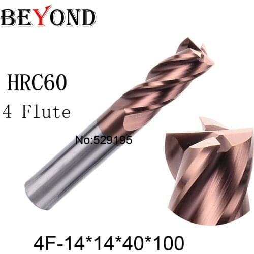 4F-14 HRC60,carbide Square Flatted End Mills coating:nano TWO flute diameter14 mm, The Lather,boring Bar,cnc,machine