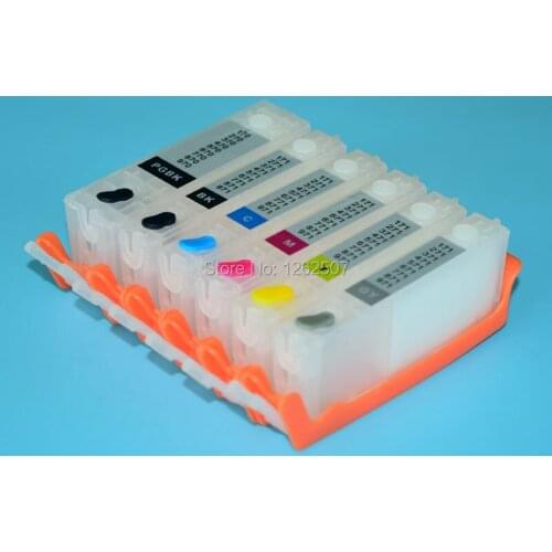 6 Color refill ink cartridge for canon PGI-370 CLI-371 empty cartridges auto reset chip for canon pgi370 PIXMA MG7730 MG6930