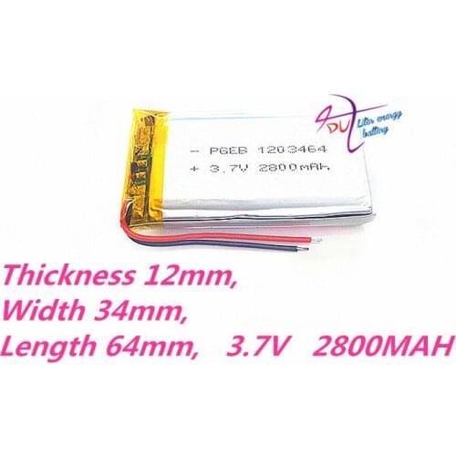 123464 3.7V tablet battery 2800 mah rechargeable batteries, GPS navigation camera 123565