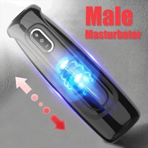 Automatic Telescopic Double rotation Male Masturbation Cup modes Silicone vagina real pussy adult Masturbator sex toys for men