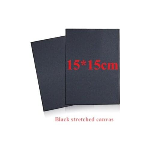 15*15cm Mini Black Stretched Canvas 100% cotton
