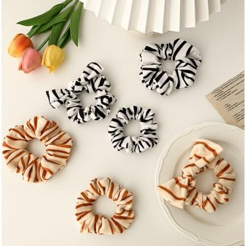 Stripe Print Srunchies Girls Elastic Hair Bands Children Hair Accessories Hair Ring Head Rope Rubber Bands Lovely Hair Wear