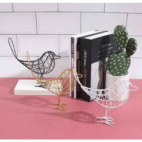 Lovely Iron Bird Figurines Fairy Garden Display Miniature Creative Abstract Bird Animal Figurine Home Decoration Gift Souvenirs