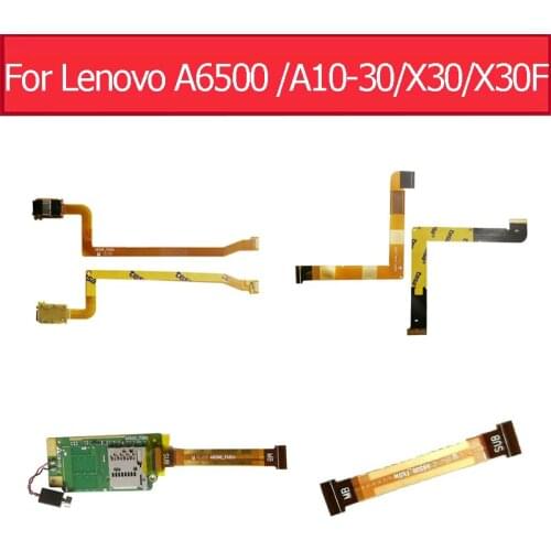 Audio Vibration with SIM Card Board&Power Flex Cable For Lenovo Tab 2 A10-30 YT3-X30 TB2-X30F A6500 Charger Mainboard Flex Cable