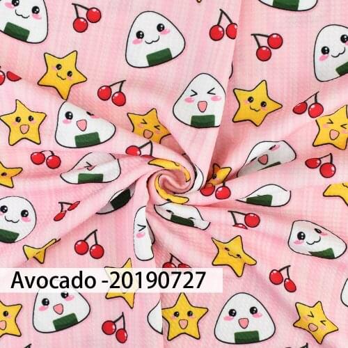 Huangtao Diy 50X150cm Printed Kawaii Food Cartoon Character Pattern Fashion Liverpool Bullet Fabric No MOQ Polyester Fabric