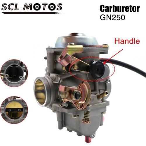 SCL MOTOS Motorcycle Handle Choke GN250 Carburetor With Adapter For SUZUKI GN250 GN 250 250QY Carburetor Carb Parts PD34 34mm