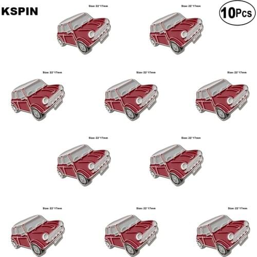 Red Car Badge Lapel Pin Flag badge Brooch Pins Badges 10Pcs a Lot
