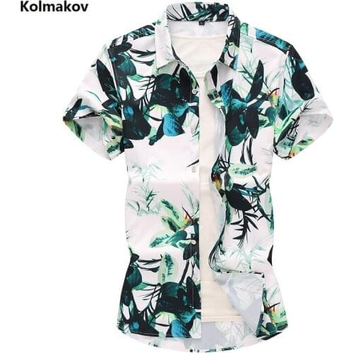 2020 Summer new high quality Mens Home Dress Shirts Short Sleeve cotton Shirts Casual collar Shirts Printed Slim Shirt for men