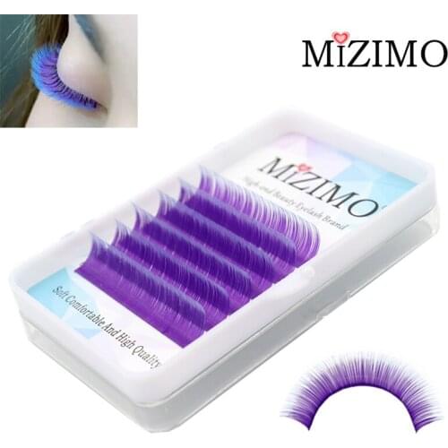The Mizs new color grafting eyelashes high quality artificial mink false eyelashes purple blue eyelash extension