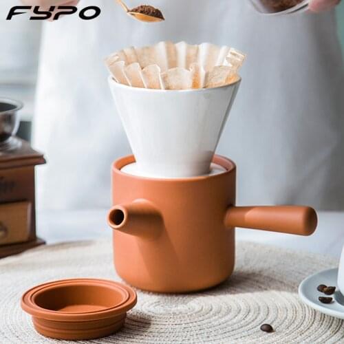 Handmade Coffee Pot Set Ceramic Tea Pot Household Coffee Filter Cup Drip Type V60 Espresso Percolator Sharing Pot Coffee Tools