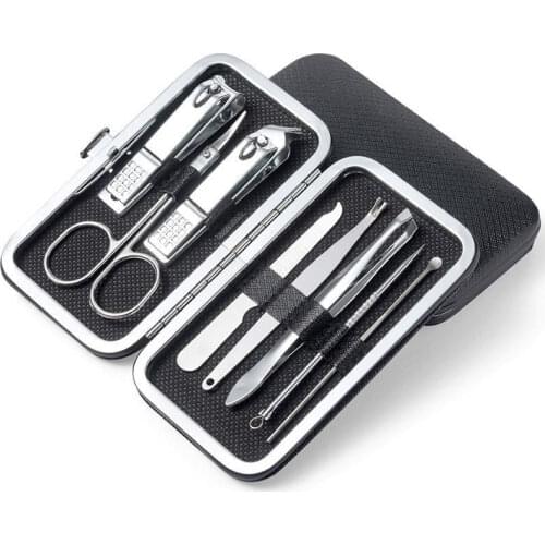 8Pcs/Set Multifunction Nail Clippers Set Stainless Steel Pedicure Scissor Tweezer Manicure Set Kit Nail Art Tools