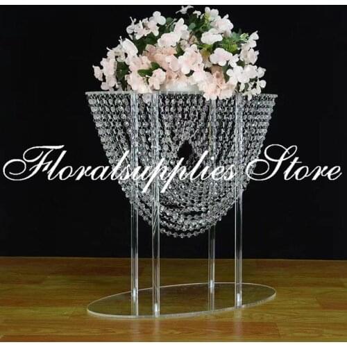 New product Beautiful 65cm Tall crystal wedding centerpiece flower stand Wedding supply 4pcs/lot