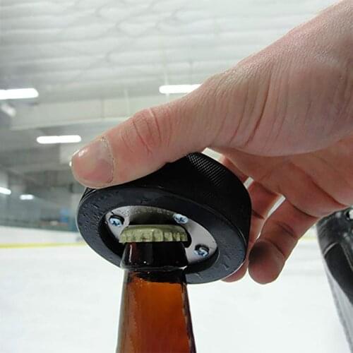 Portable Hockey Puck Bottle Opener Round Blank Shaper Wood Gadgets Multifunctional Beer Bottle Opener Accessories