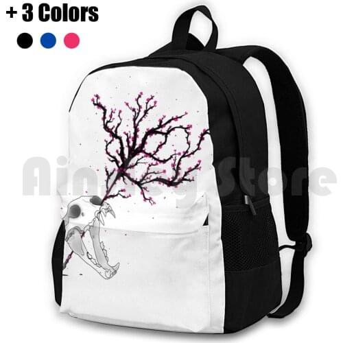 Skull Sakura Outdoor Hiking Backpack Riding Climbing Sports Bag Skull Sakura Cherry Blossom Cherryblossom Lion Lionskull Arrow
