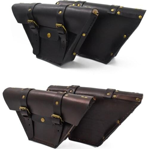 Universal Vintage Motorcycle Saddlebag Leather Bag Storage Tool Pouch Motorbike Water Bag mutt mash125 mash250 side bag cover