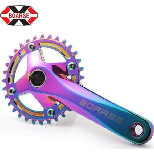 BOARSE vacuum coating bicycle crank chainwheel 104BCD mtb crankset 170mm mountain bike narrow wide chainring titanizing