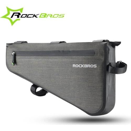 ROCKBROS Rainproof Bicycle Bag Large Capacity MTB Road Bike Frame Bag Triangle Pouch Waterproof Caulking Bicycle Bag Pannier
