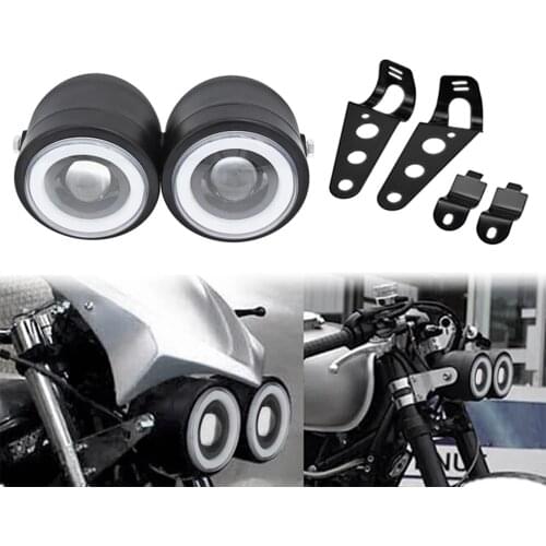 1 PCS Motorcycle Twins Dual Headlight Double Headlamp for Har-ley Fat Boy FLSTF Bad Boy FXSTSB for Suzuki for Yamaha for Honda