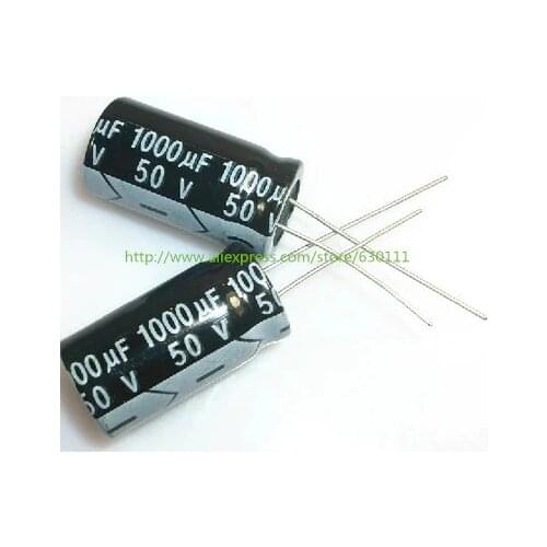 100pcs 1000uF 50V 105C 50V1000UF Radial Electrolytic Capacitor 13 x 25mm