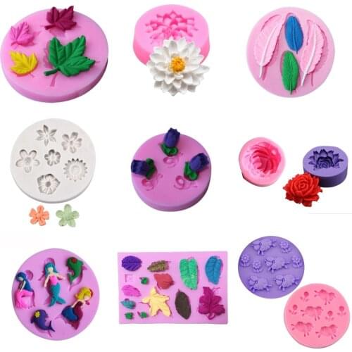 3D Flower Leaf Silicone Mold Fondant Craft Cake Candy Chocolate Sugarcraft Ice Pastry Baking Tool Mould Soap Mold Cake Decorator
