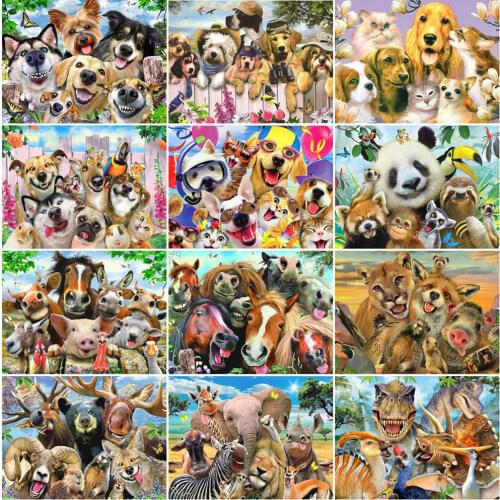 EverShine 5D DIY Diamond Painting Full Drill Square Dog Picture Mosaic Diamond Embroidery Pet Rhinestone Painting Manual Hobby