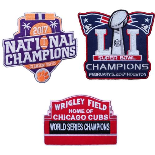 World Series Champions Badge Embroidered Iron On Patch, Sport Trophy Logo Fabric Badge, Jacket Backpack DIY Clothing Accessories