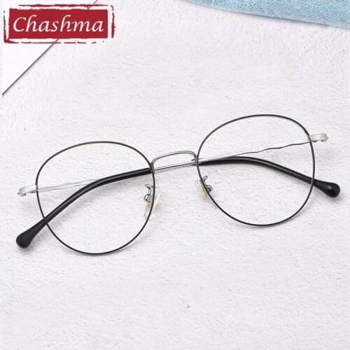 Chashma Women Vintage Eyewear Round Men Titanium Prescription Optical Frame Fashion Retro Glasses