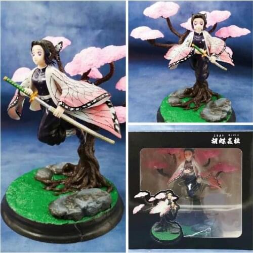 Devils Blade Anime Figure Kochou Shinobu Demon Slayer Flying Posture Girl Anime Statue Kimetsu No Yaiba Action Figure Model Toy