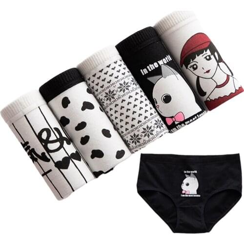 5Pcs/lot Cotton Underwear Women Plus Size Briefs Breathable Calcinhas Lingeries Girls Panty Seamless Boxer Sexy Panties Women