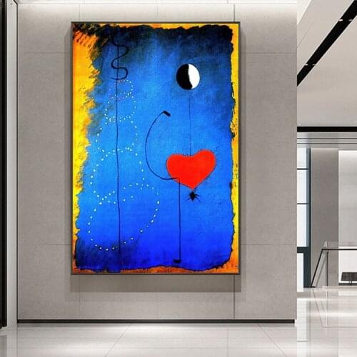 Joan Miro Dancers Heart Love Abstract Canvas Print Painting Famous Poster Wall Art Picture Cuadros Living Room Home Decoration