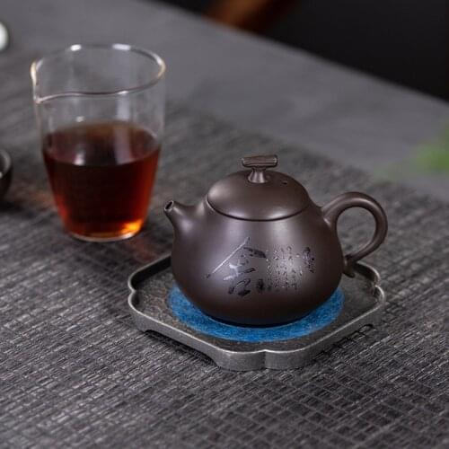 Chinese Kung Fu Pottery Teaware Yixing Zisha Tea Kettle Xishi Tea Pot 200ml Handmade Purple Clay Teapots Set