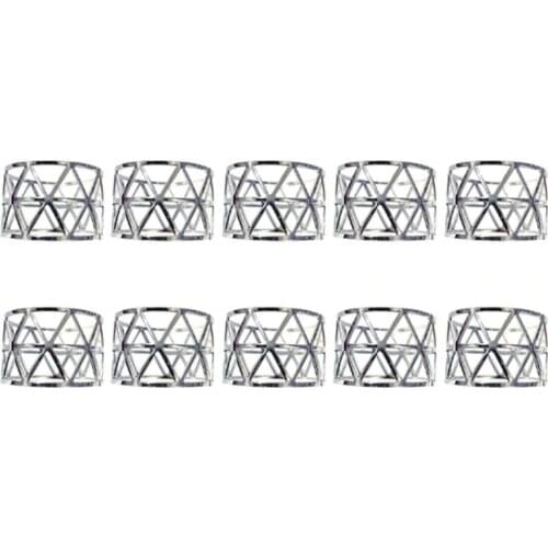 5Pcs Rose Gold Silver Alloy Prismatic Mouth Table Napkin Ring Wedding Table Decoration And Accessorie Hollow Towel Napkin Holder