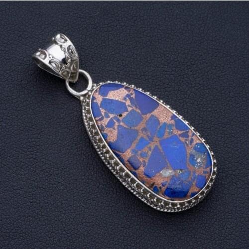 Natural Chalcedony Punk Style 925 Sterling Silver Pendant 2" P0885