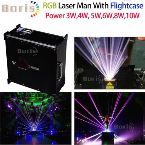 Flightcase+ disco Laser man light 2w 3w 5w 10w green laser dance show system 5watt laser man projector