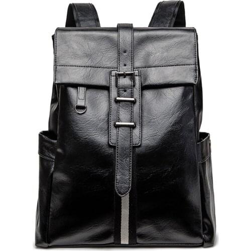 Men Backpack PU Leather Retro Backpacks Man Waterproof Fashion Travel Bag Casual Mochila Male Quality Casual Backpack