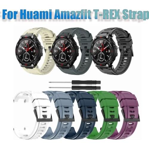 Soft Silicone Bracelet Strap For Huami Amazfit T-REX A1918 Smart Watch Sport Strap Bracelet Replacement For Huami Amazfit T-REX