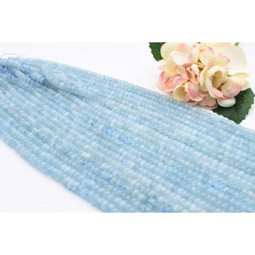 6X9mm Natural Smooth Aquamarine Abacus Beads For DIY necklace bracelet jewelry make 15 "free delivery