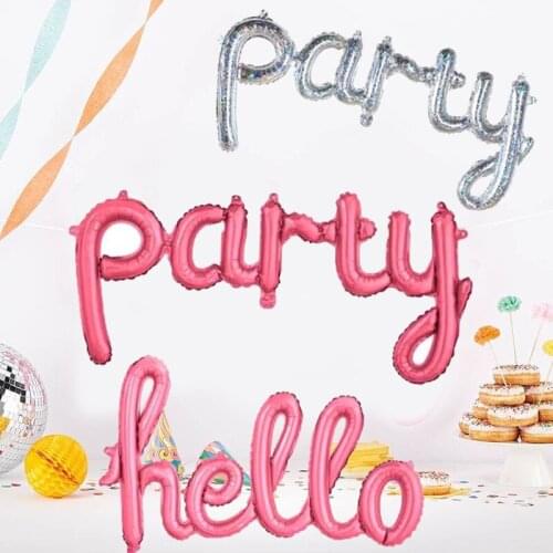 New 1pc/lot Connected Letter Foil Balloons Birthday Party Decorations hello Alphabet Balloon Air ballon Baby Shower supplies