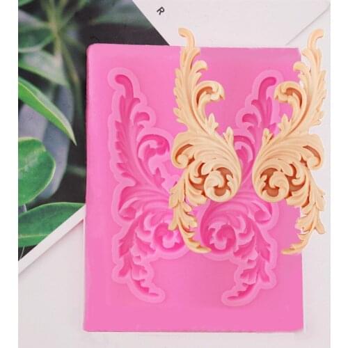New European Style Retro Symmetrical Totem Palace Relief Fringe Cake Silicone Mold DIY Baking Mold