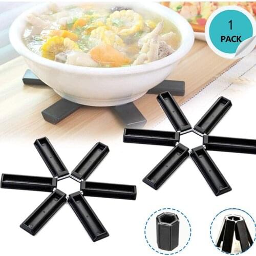 Plastic Potholder Coaster Creative Kitchen Heat Insulation Pad Foldable Non-Slip Placemat Hot Pot Holders