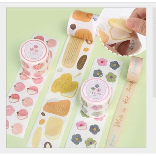 Girls monologue Cute flower expression English Graffiti manuscript maze washi tape DIY Planner diary scrapbooking masking tape