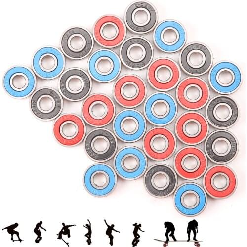 30X Deep Groove Ball Bearings 30pcs 608RS Miniature M Frictionless Skate Bearings Longboard Roller Made of Carbon Steel Scooter