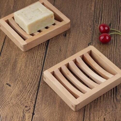 Custom logo bath shower wooden soap dish tray holder storage soap rack plate boxes container LX8088